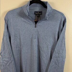 Tailor Vintage Light Blue Quarter-Zip Sweatshirt
